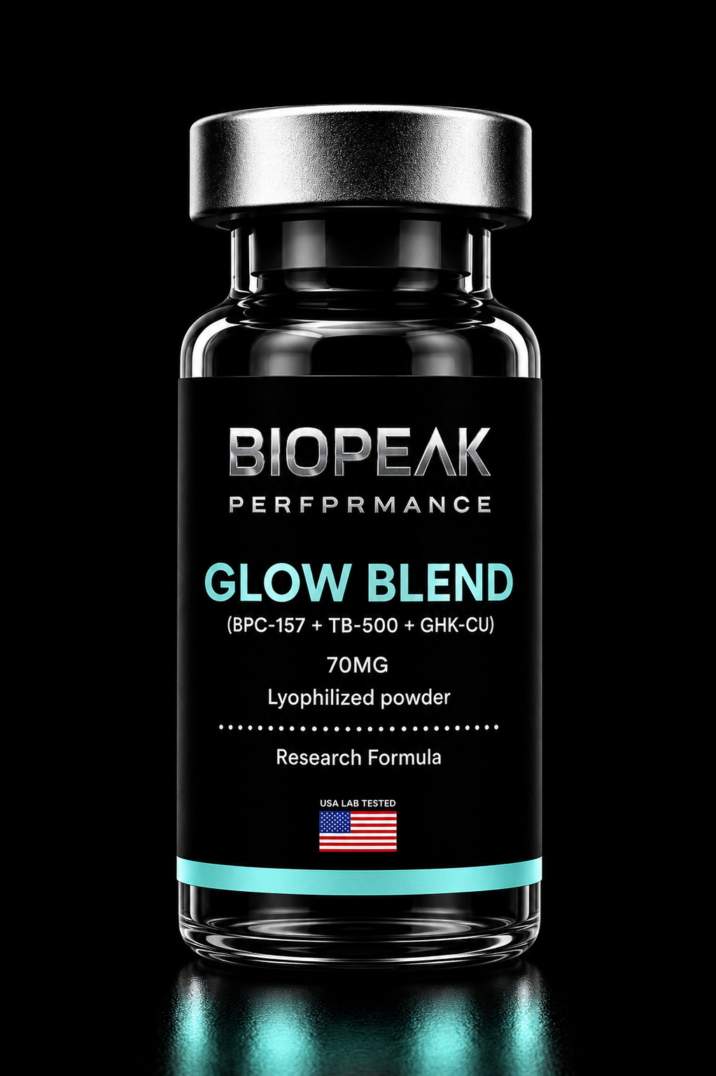 GLOW (TB-500 + BPC-157 + GHK-Cu) bottle